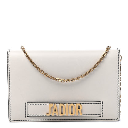 Christian Dior Calfskin J'Adior Wallet on Chain Pouch Off White 1 of 5