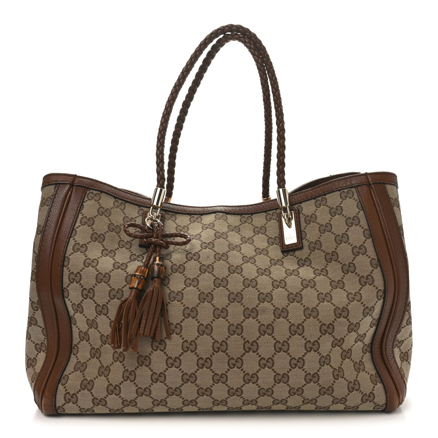 Gucci Monogram Cellarius Calfskin Medium Bella Tote Beige Ebony Cuir 1 of 12