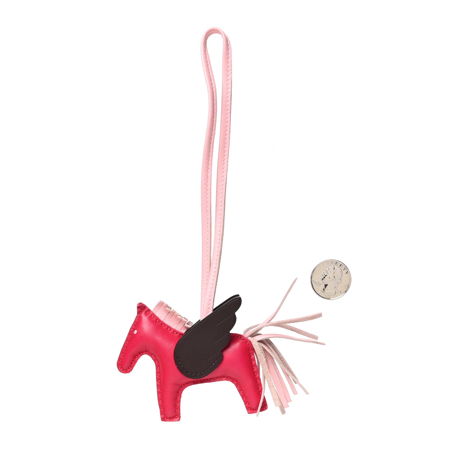 Hermes Milo Lambskin Grigri Rodeo Pegase Horse Bag Charm PM Framboise Rose Sakura Rouge Sellier 2 of 4