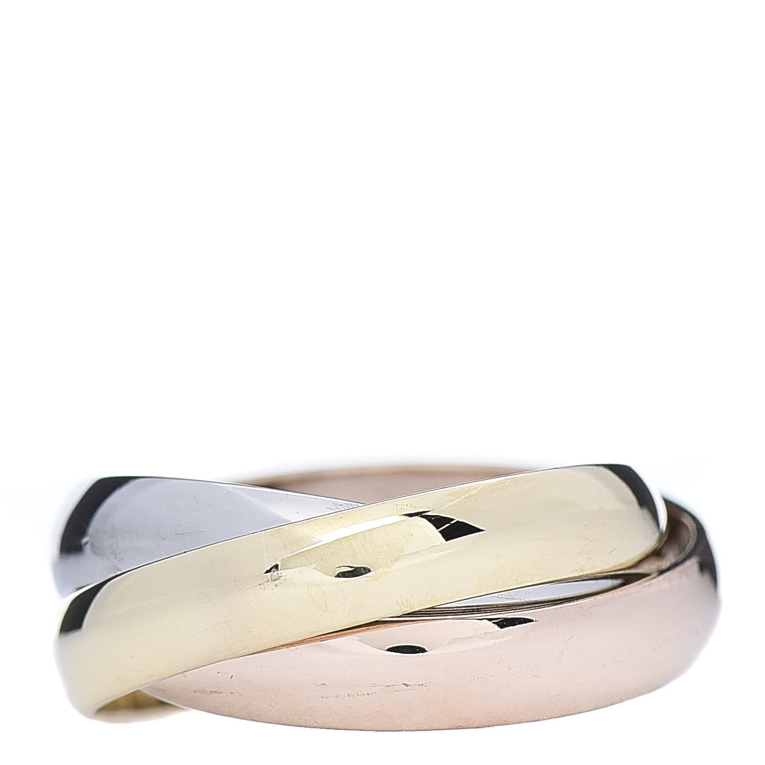 Cartier 18K Pink Yellow White Gold Classic Les Must De Trinity Ring 48 4.5 3 of 6