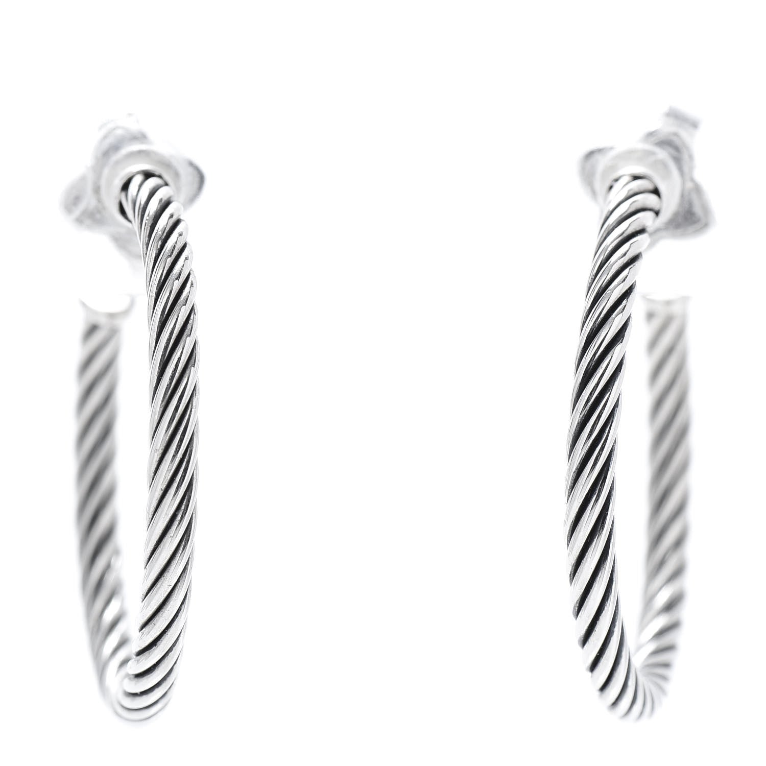 David Yurman Sterling Silver Small Cable Classics Hoop Earrings 1 of 5