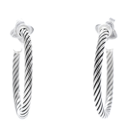 David Yurman Sterling Silver Small Cable Classics Hoop Earrings 1 of 5