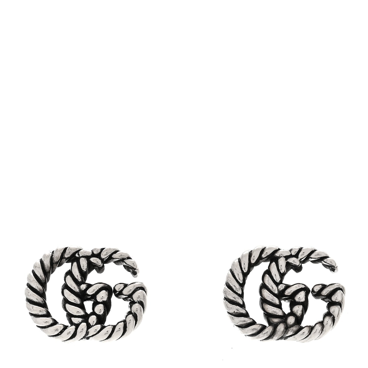 Sterling Silver Torchon Double G Earrings