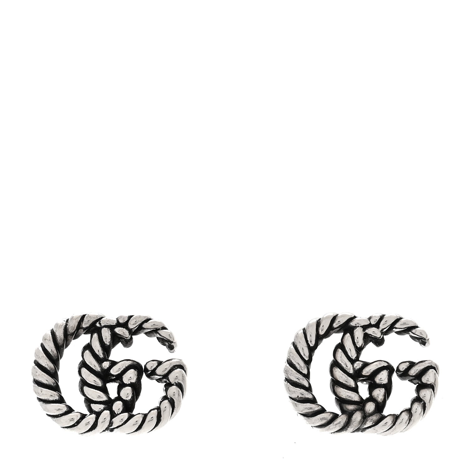 Gucci Sterling Silver Torchon Double G Earrings 1 of 5