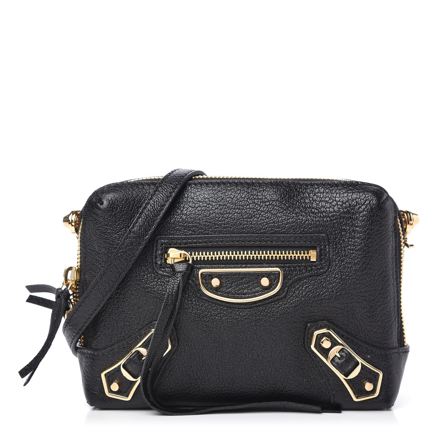 Balenciaga Chevre Gold Metallic Edge Hardware XS Reporter Crossbody Black 1 of 9