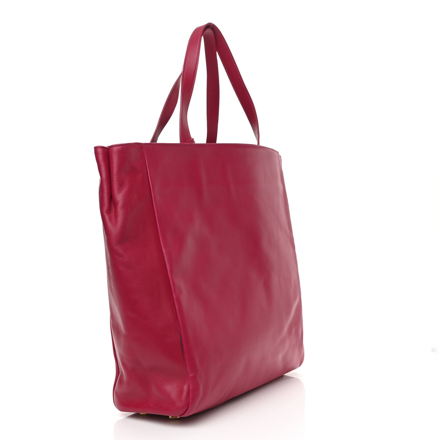 Calfskin Suede Reversible East West Shopping Tote Pink