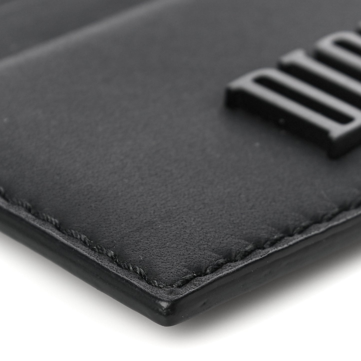 Calfskin D-Fence Card Holder Black