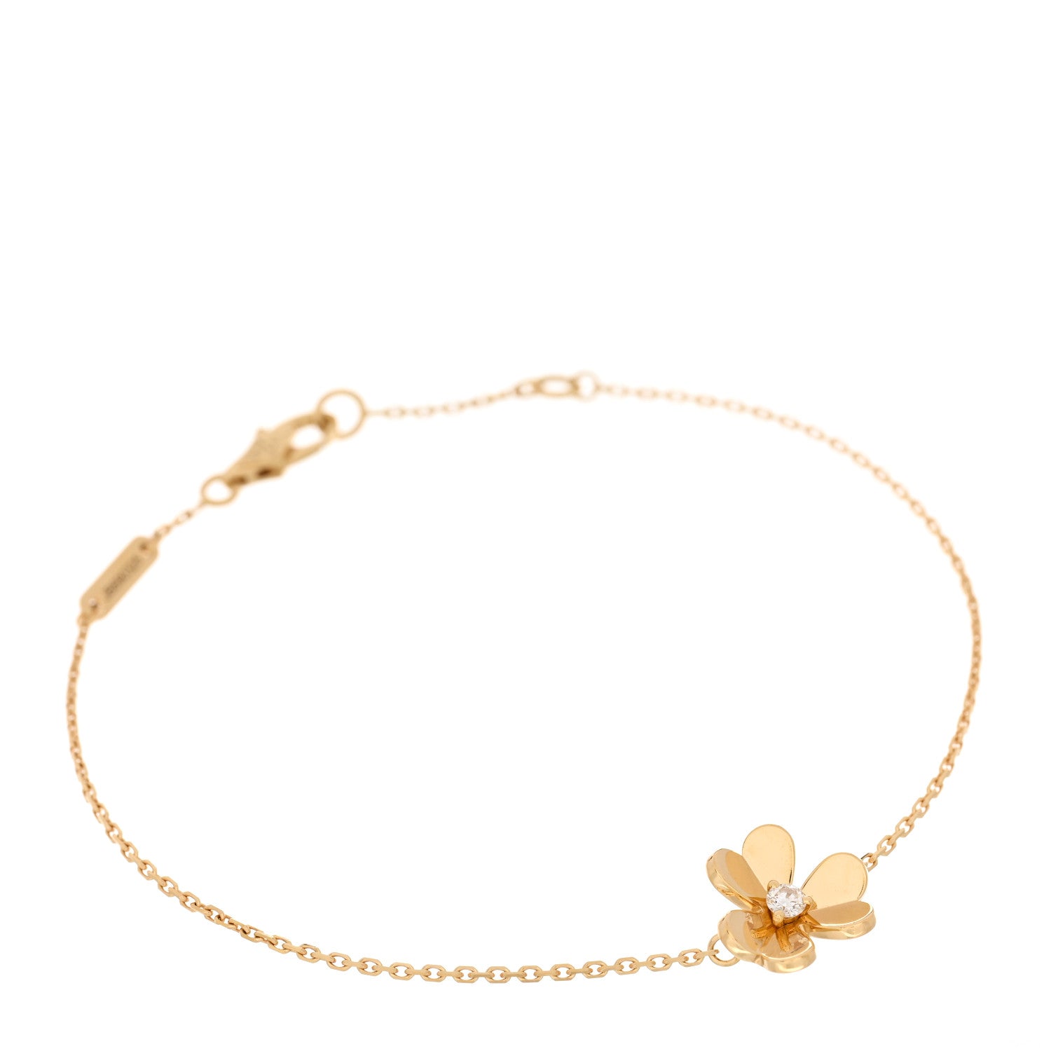 Van Cleef & Arpels 18K Yellow Gold Diamond Mini Frivole Bracelet 1 of 3