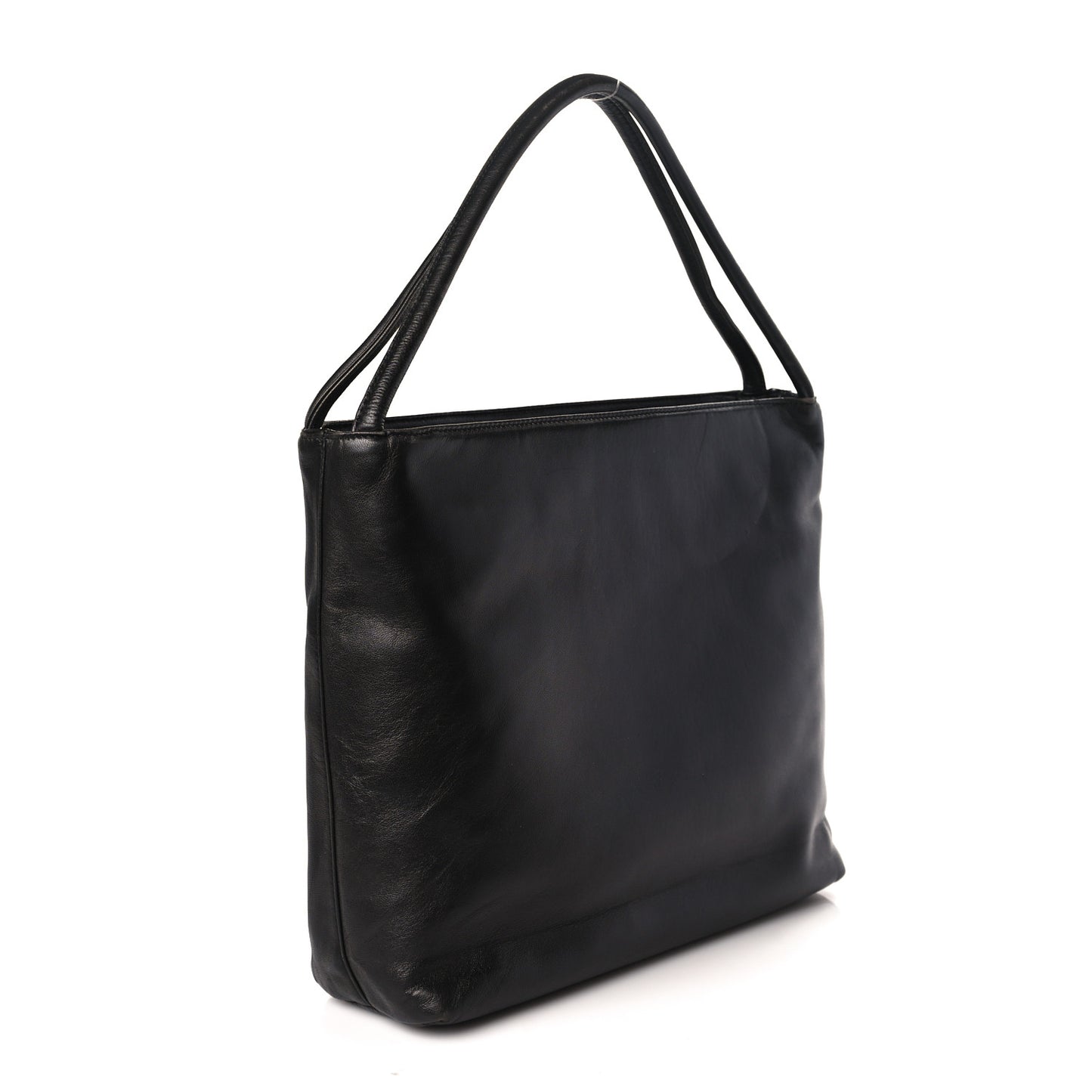Lambskin Triangle Shoulder Bag Black
