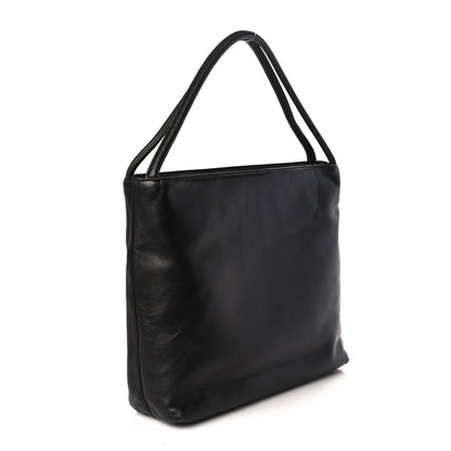 Prada Lambskin Triangle Shoulder Bag Black 2 of 7
