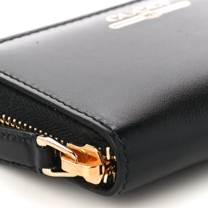 Gucci Plutone Calfskin Logo Zip Around Card Case Black 7 of 9