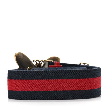 Gucci Web Queen Margaret Bee Belt 100 40 Red Navy 2 of 3
