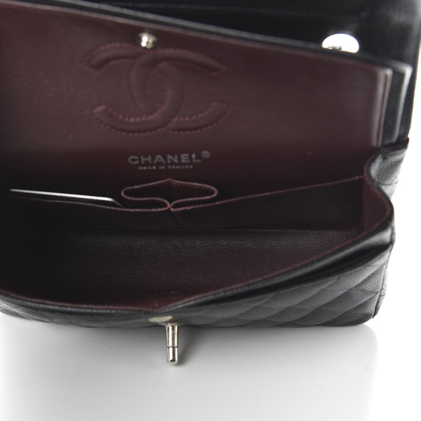 Caviar Quilted Small Double Flap Black