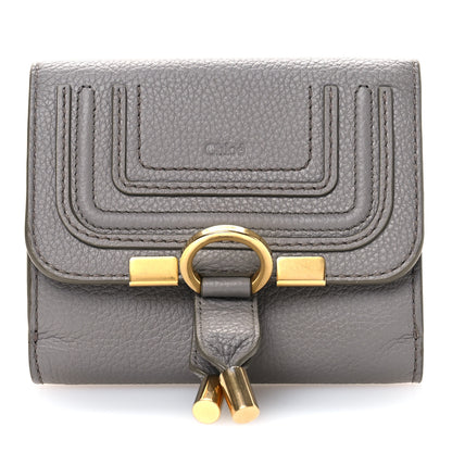 Chloe Grained Calfskin Marcie Square Wallet Cashmere Grey 1 of 10