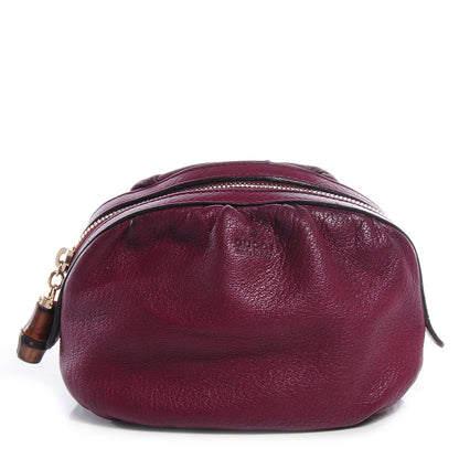 Gucci Leather Medium Bamboo Cosmetic Case Cherry 1 of 7