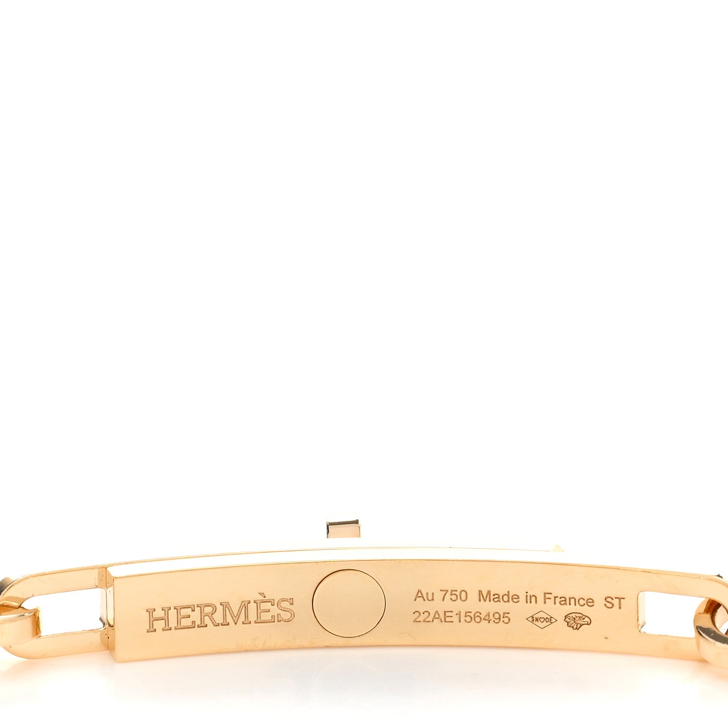 Hermes 18K Yellow Gold Diamond PM Kelly Chaine Bracelet ST 3 of 4