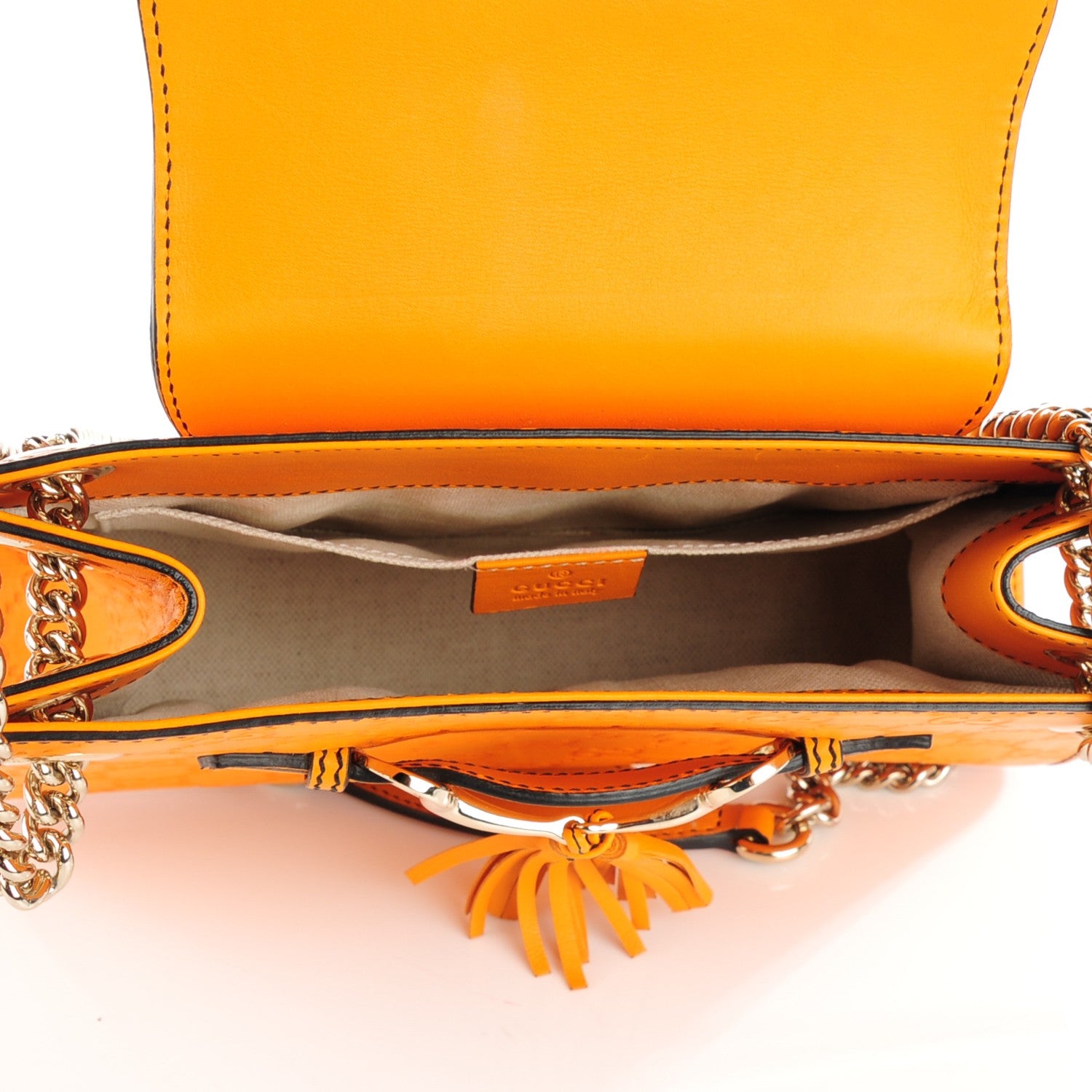 Gucci Soft Guccissima Small Emily Chain Shoulder Bag Marigold 5 of 7