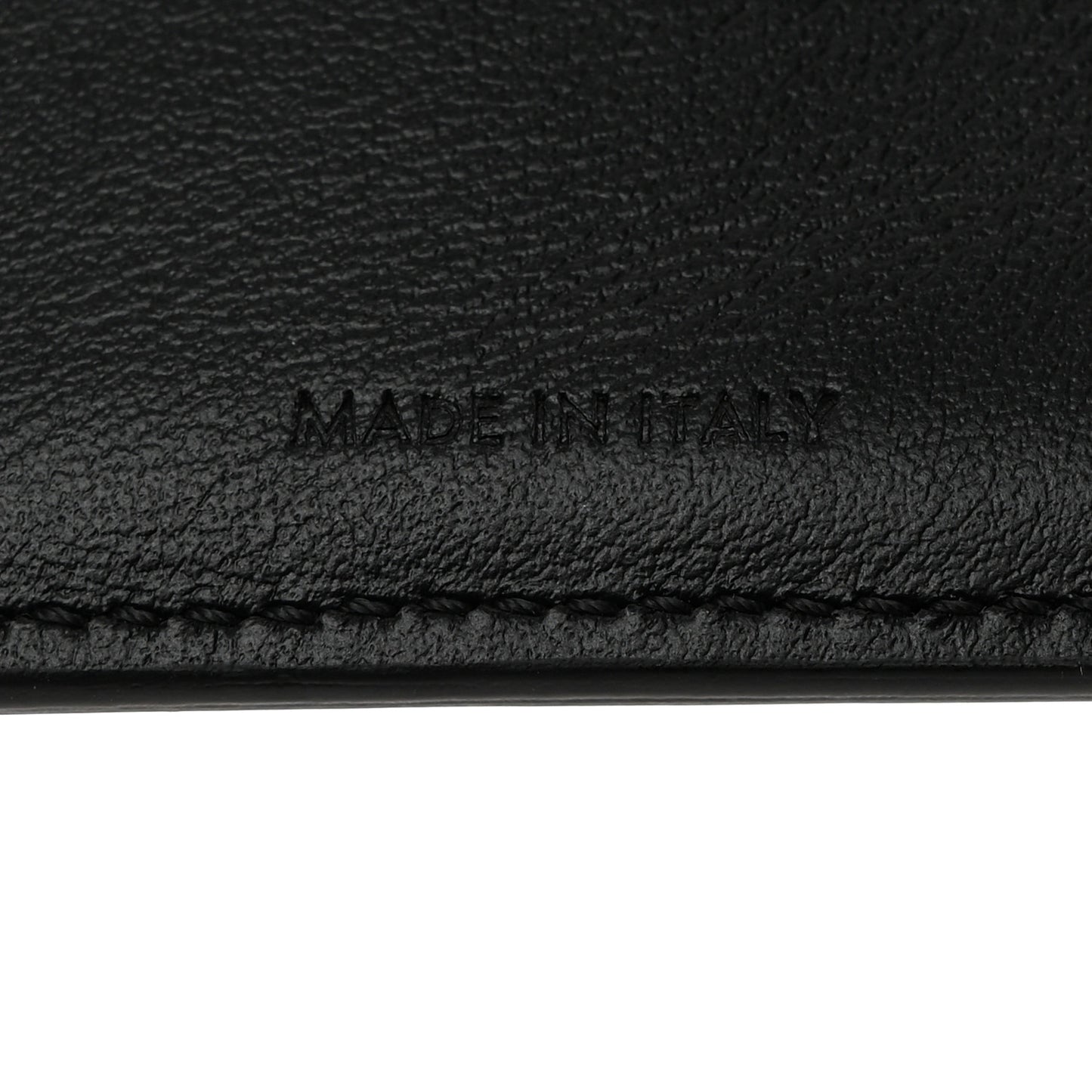 Grained Calfskin Small Tri-Fold Wallet Black
