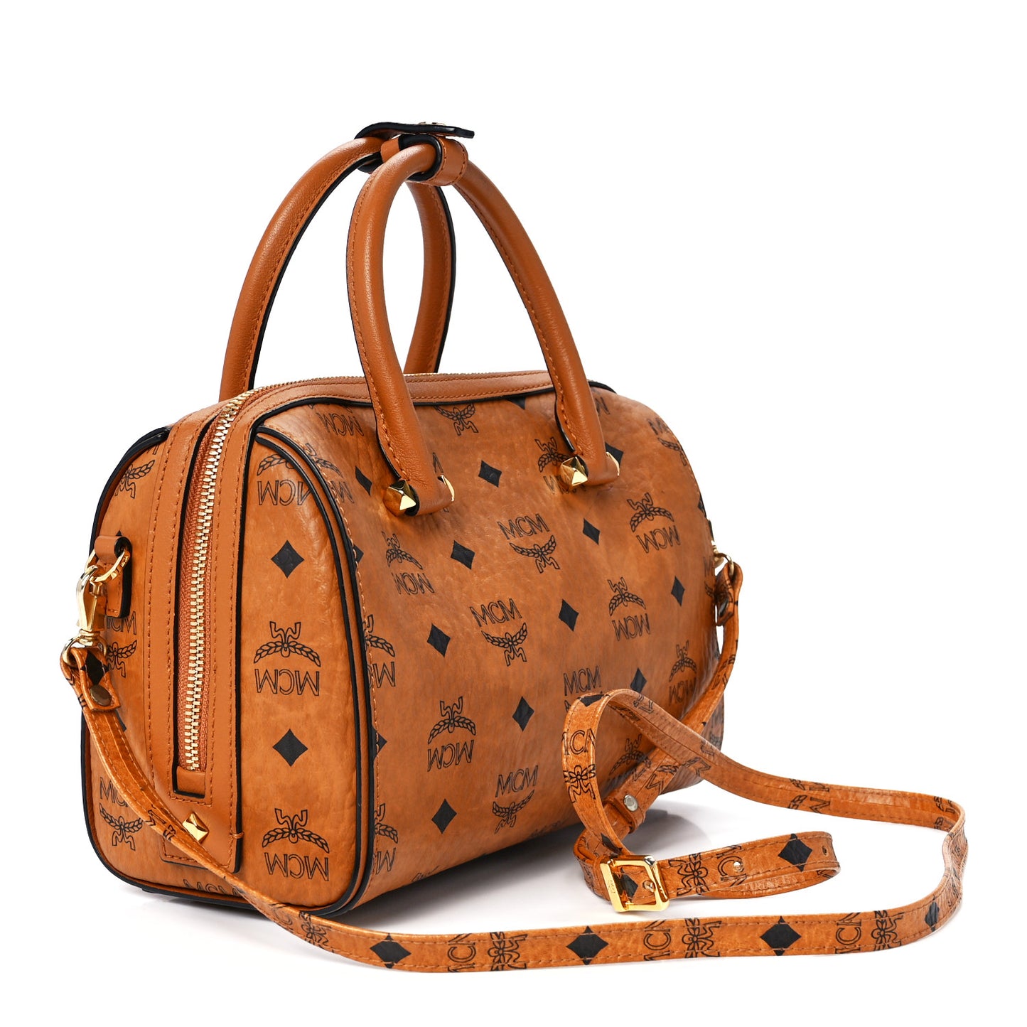 Visetos Small Essential Boston Bag Cognac
