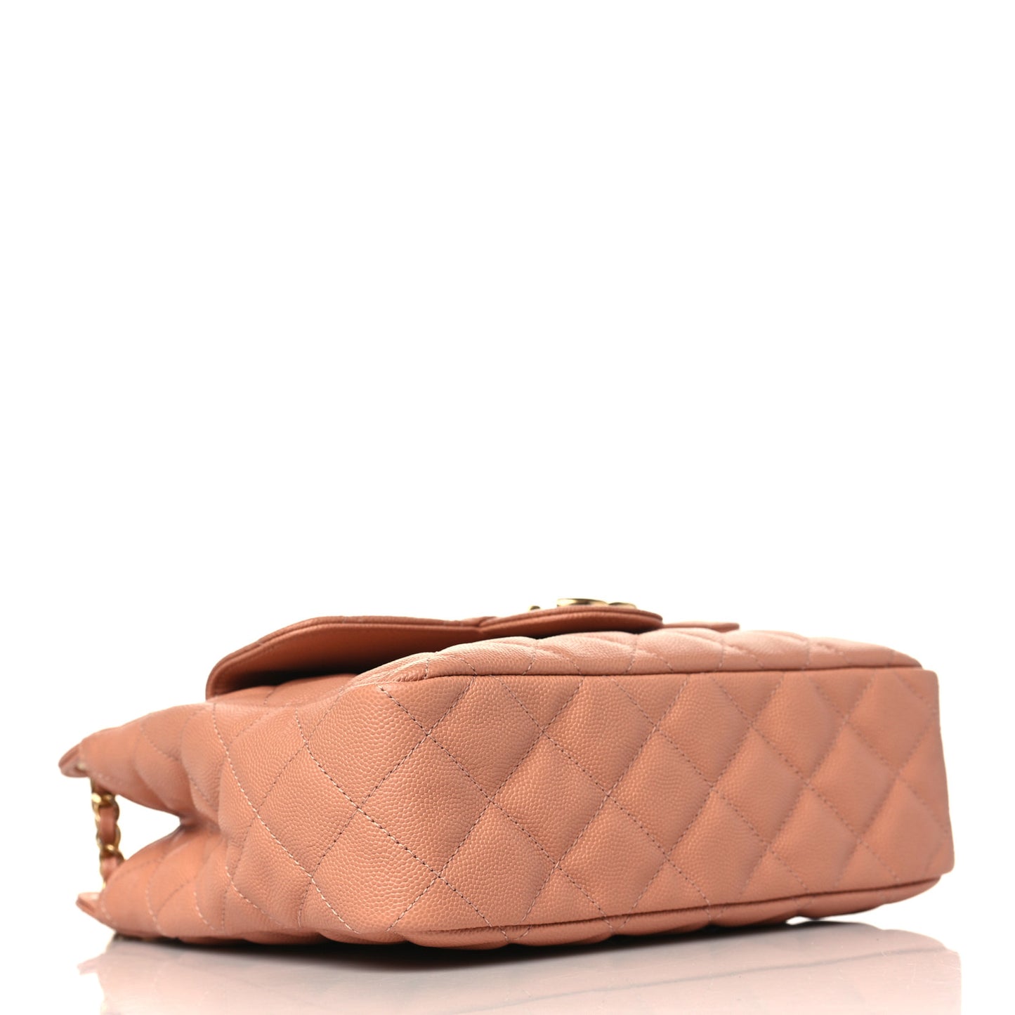 Caviar Quilted Wavy CC Hobo Beige