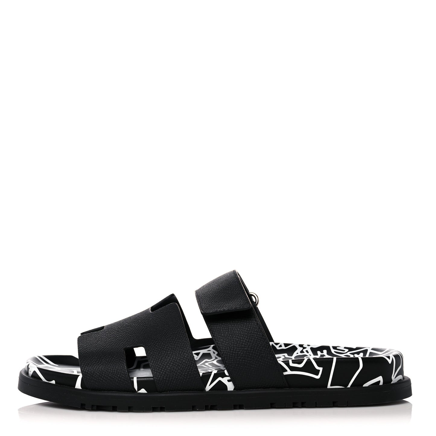 Epsom Calfskin Graff Hermes Mens Chypre Sandals 41 Black