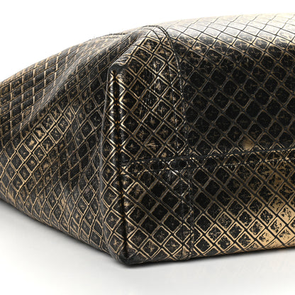 Bottega Veneta Calfskin Intrecciomirage Large Tote Black Gold 7 of 10