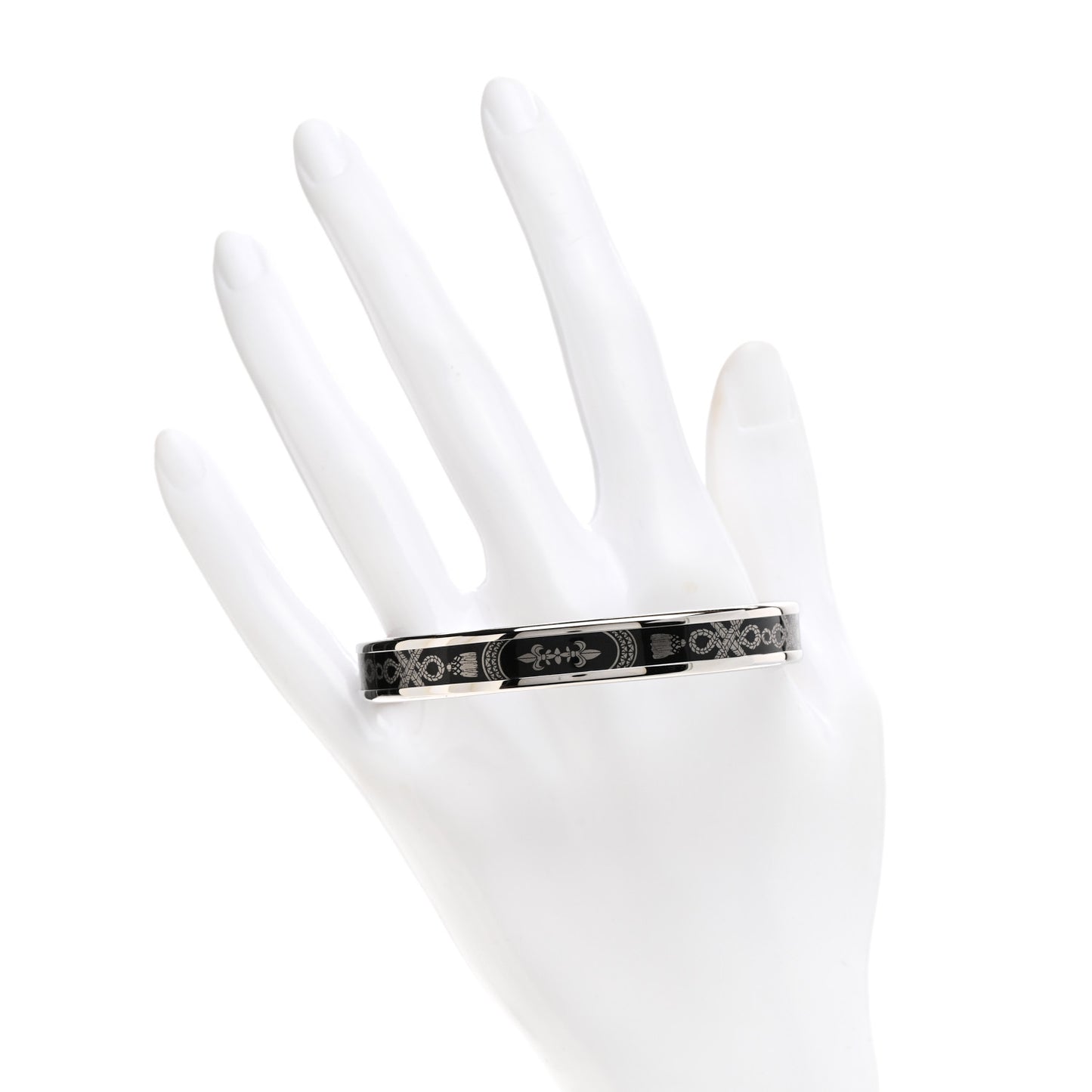 Enamel Printed Narrow Grand Apparat Bracelet Black