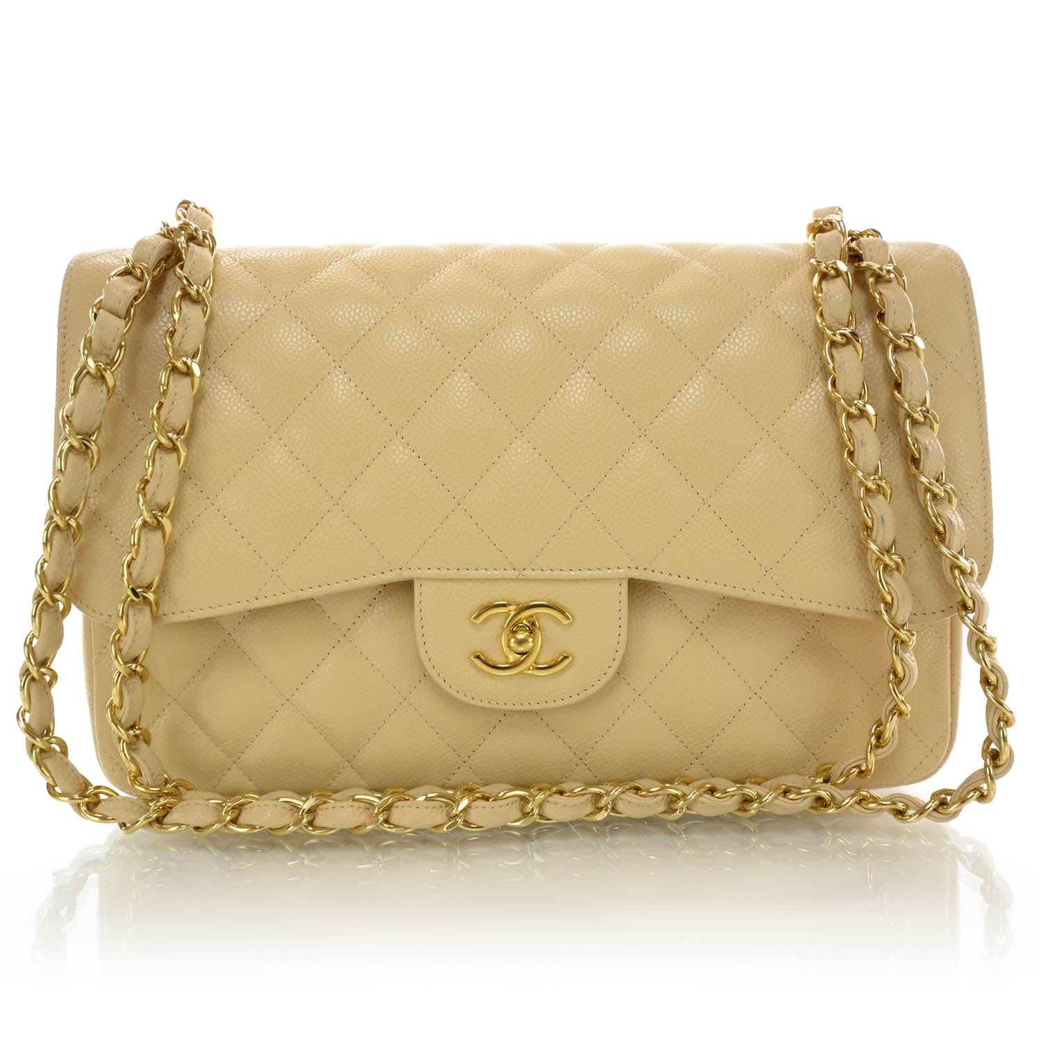Chanel Caviar Jumbo Double Flap Beige 1 of 10