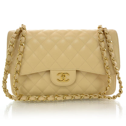 Chanel Caviar Jumbo Double Flap Beige 1 of 10