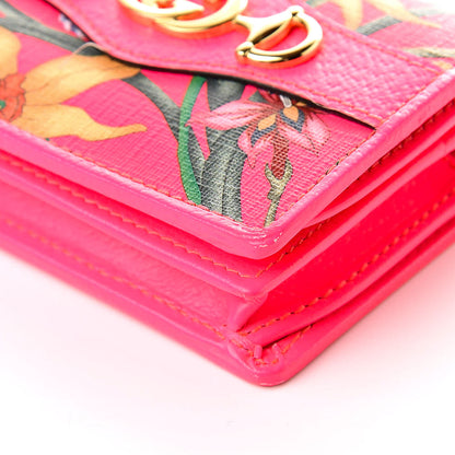 Gucci Calfskin Flora Print Zumi Card Case Fuxia Fluo 9 of 13