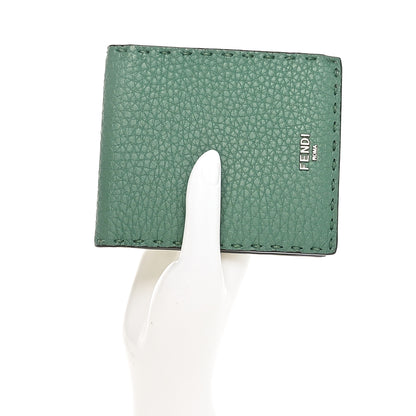 Fendi Cuoio Romano Selleria Logo Bi-Color Bi-Fold Wallet Verde Tosca 2 of 8
