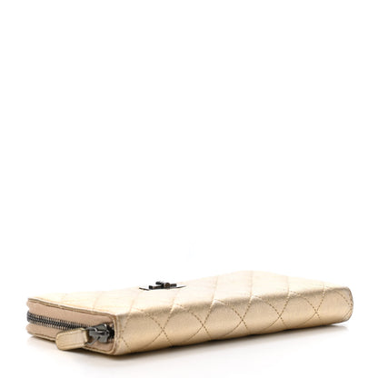 Chanel Metallic Calfskin Quilted Reissue Zip Around Wallet Gold 3 of 4