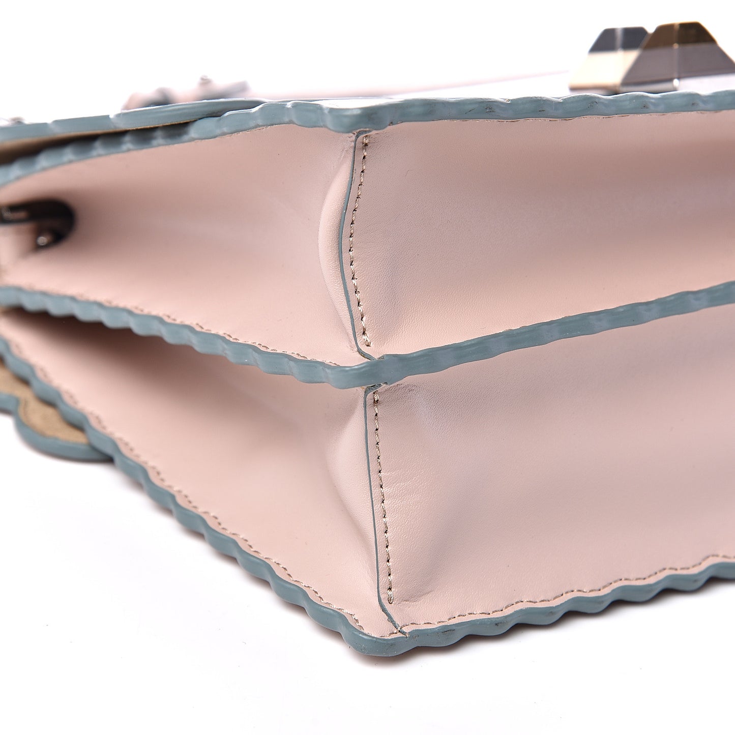 Vitello Liberty Scalloped Studded Kan I Shoulder Bag Soap