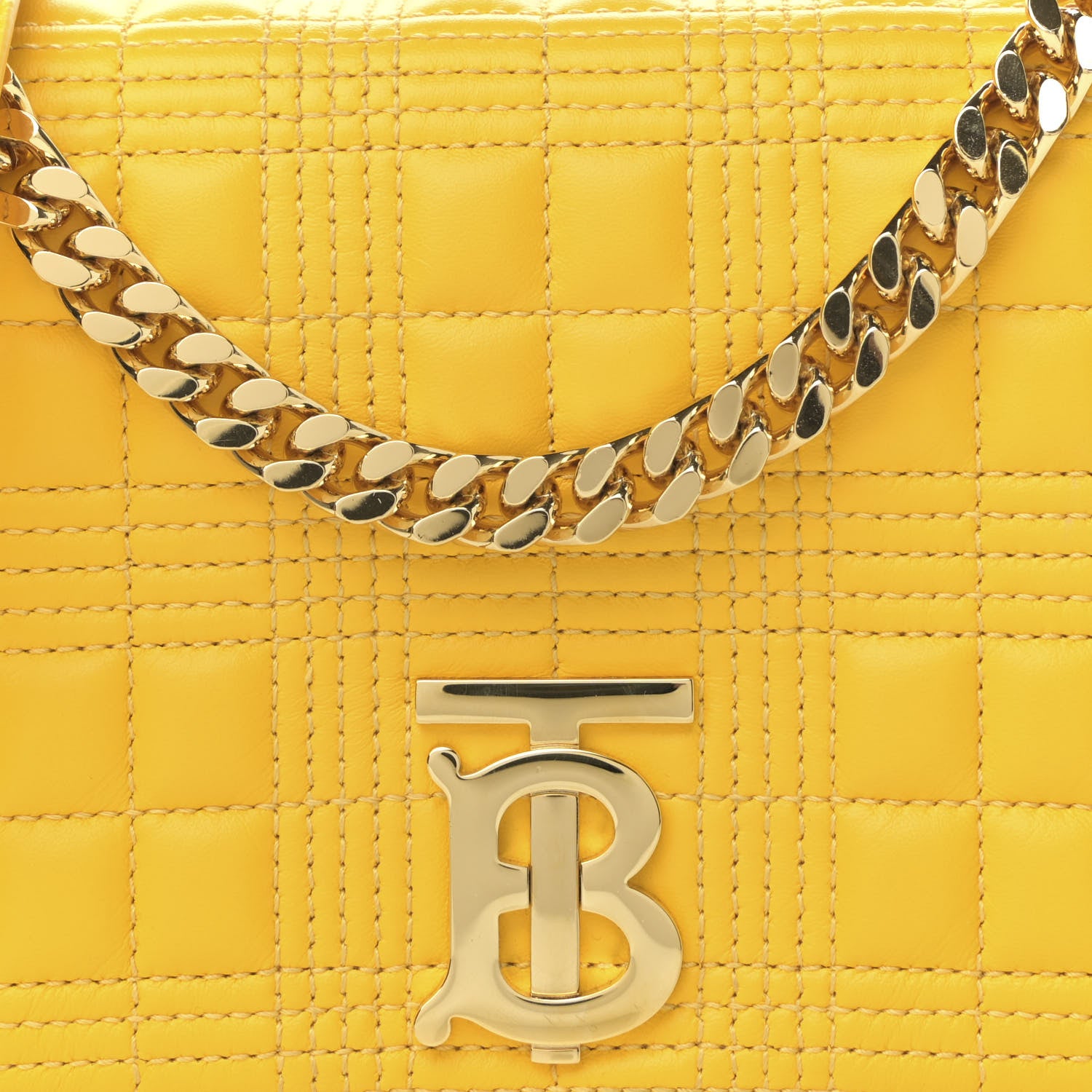 Burberry Lambskin Quilted Small Lola Bag Deep Saffron 8 of 12