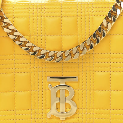 Burberry Lambskin Quilted Small Lola Bag Deep Saffron 8 of 12