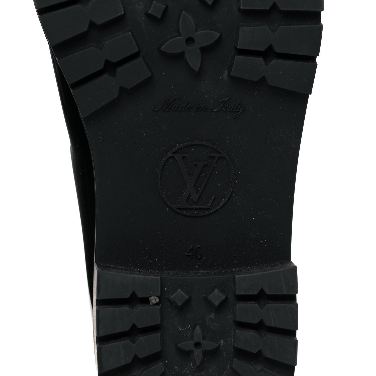 Louis Vuitton Rubber Embossed Monogram Drops Flat Half Boots 40 Black 6 of 6