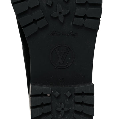 Louis Vuitton Rubber Embossed Monogram Drops Flat Half Boots 40 Black 6 of 6