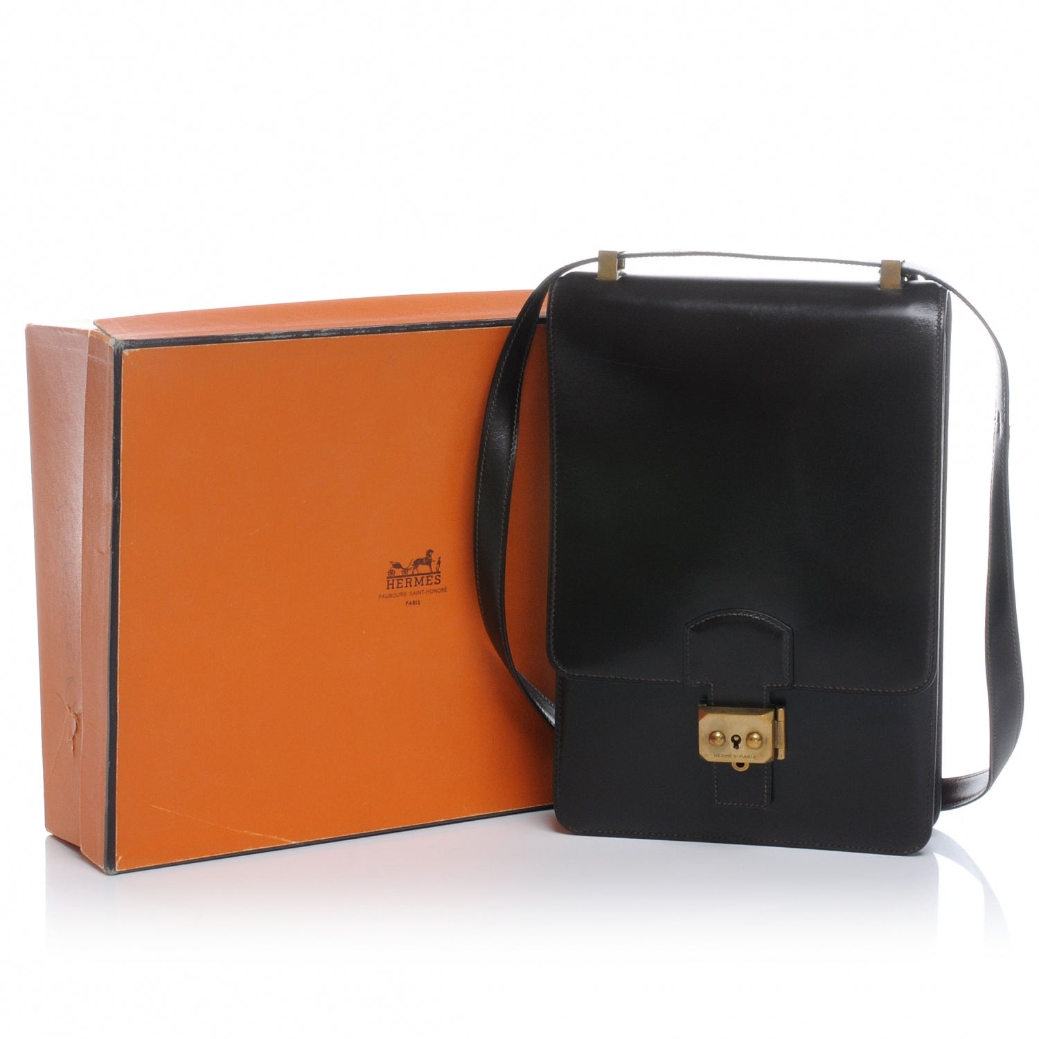 Hermes Box Sac a Depeche Shoulder Bag Chocolate 4 of 9