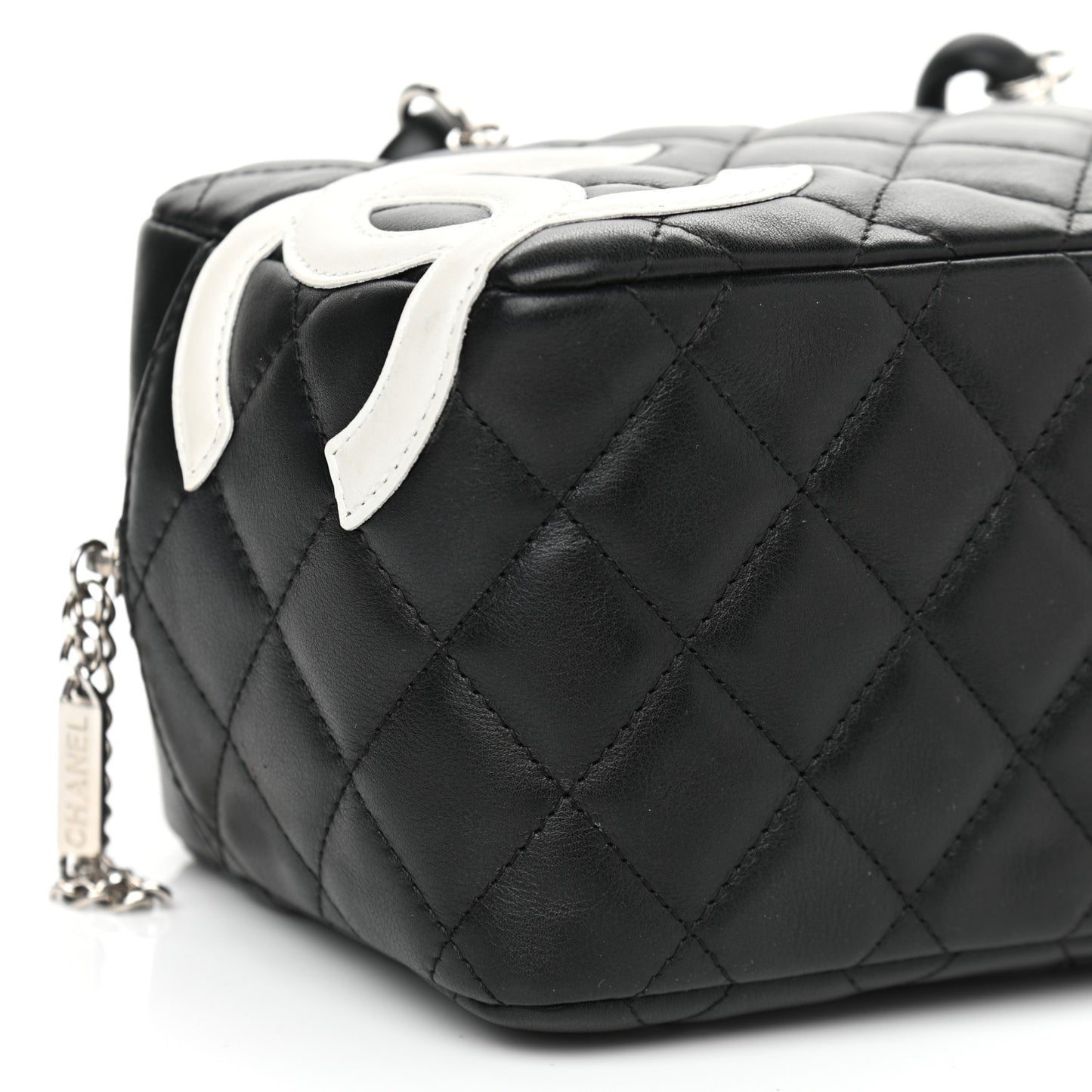 Calfskin Quilted Small Cambon Bowler Black White