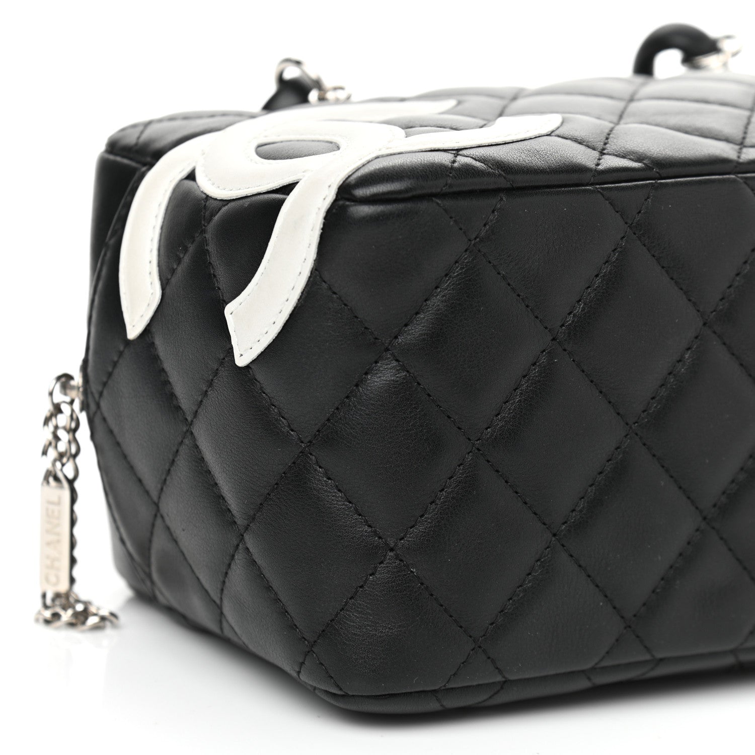 Chanel Calfskin Quilted Small Cambon Bowler Black White 8 of 12