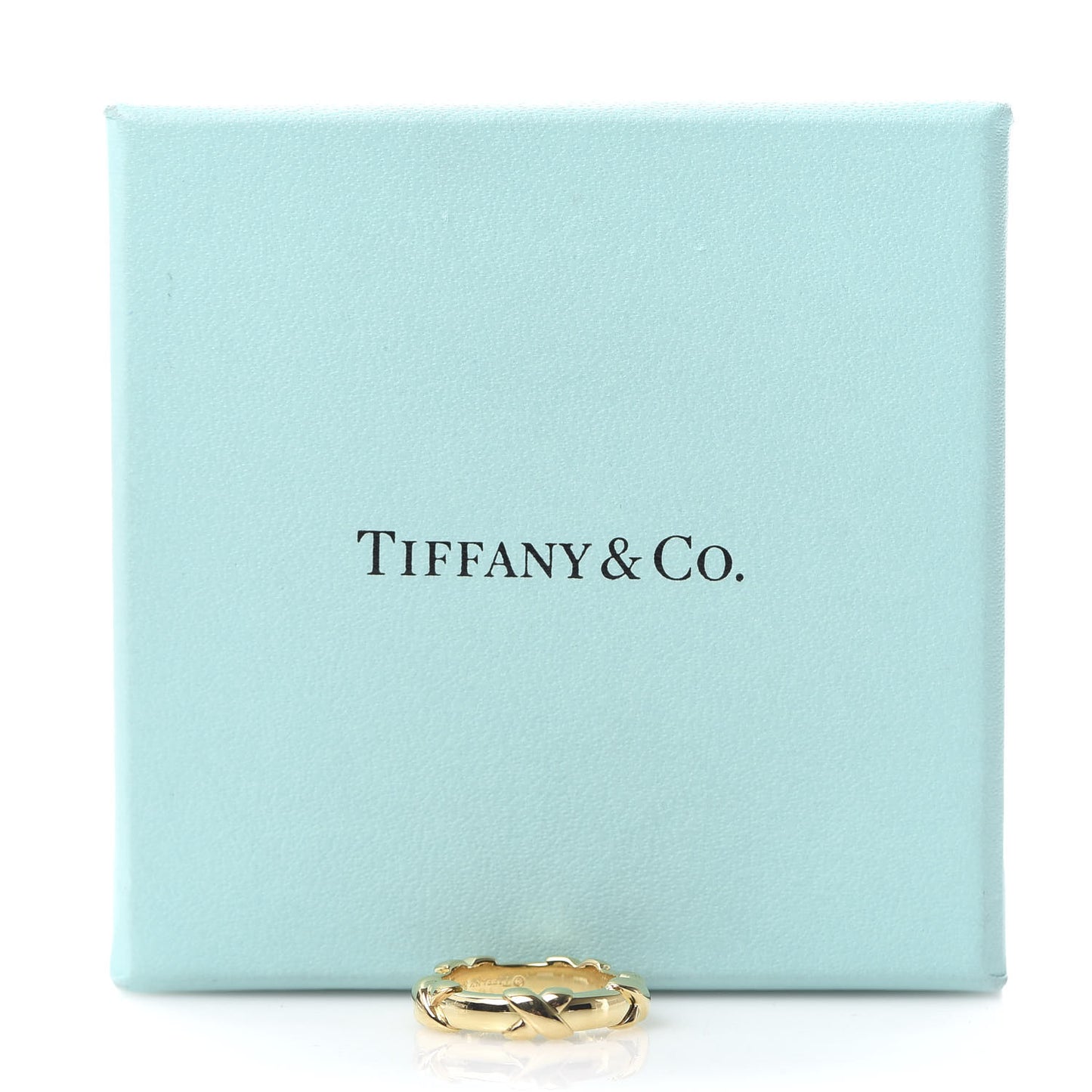 18K Yellow Gold Signature X Band Ring 48 4.5