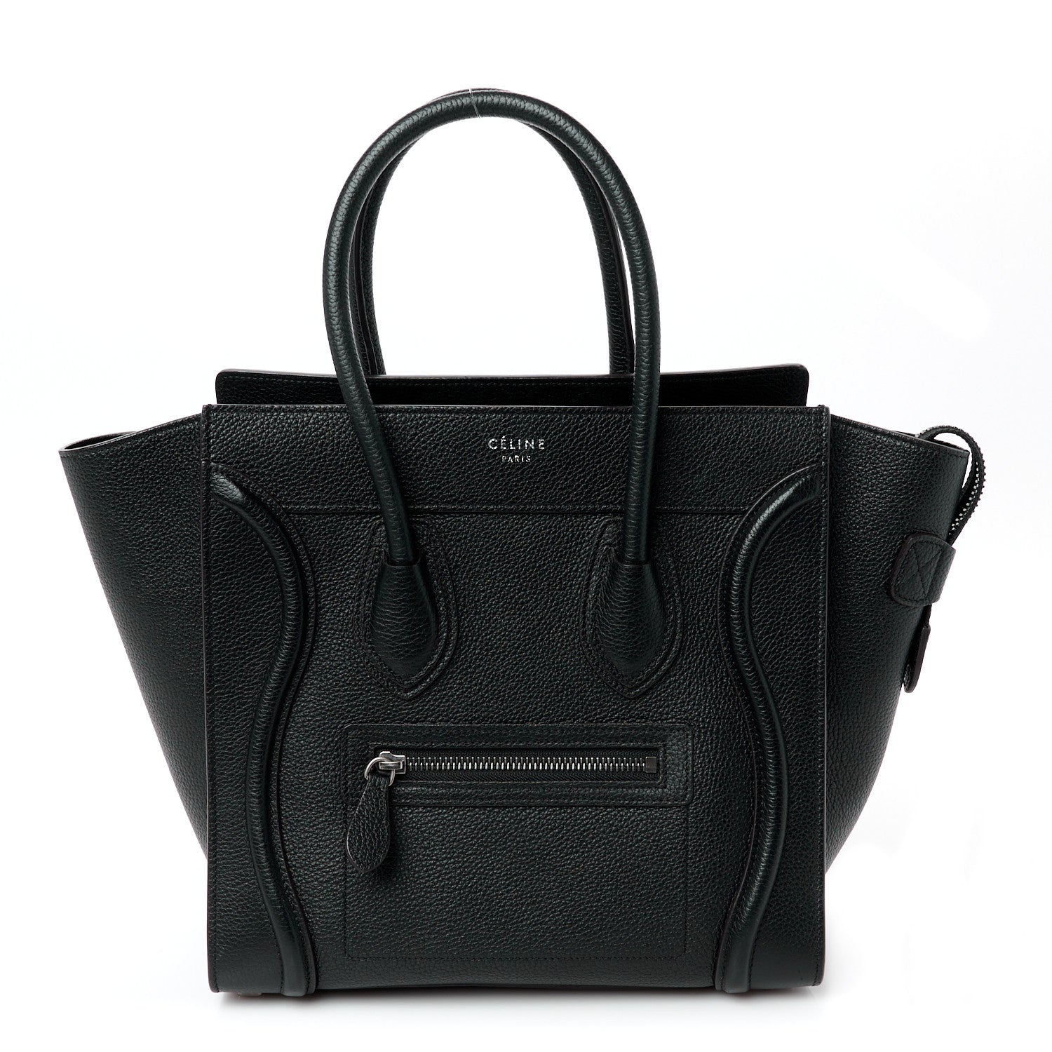 Celine Drummed Calfskin Micro Luggage Black 1 of 10