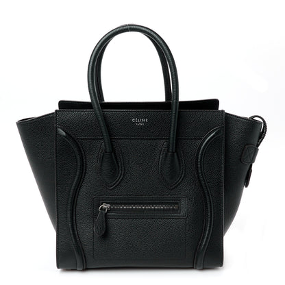 Celine Drummed Calfskin Micro Luggage Black 1 of 10