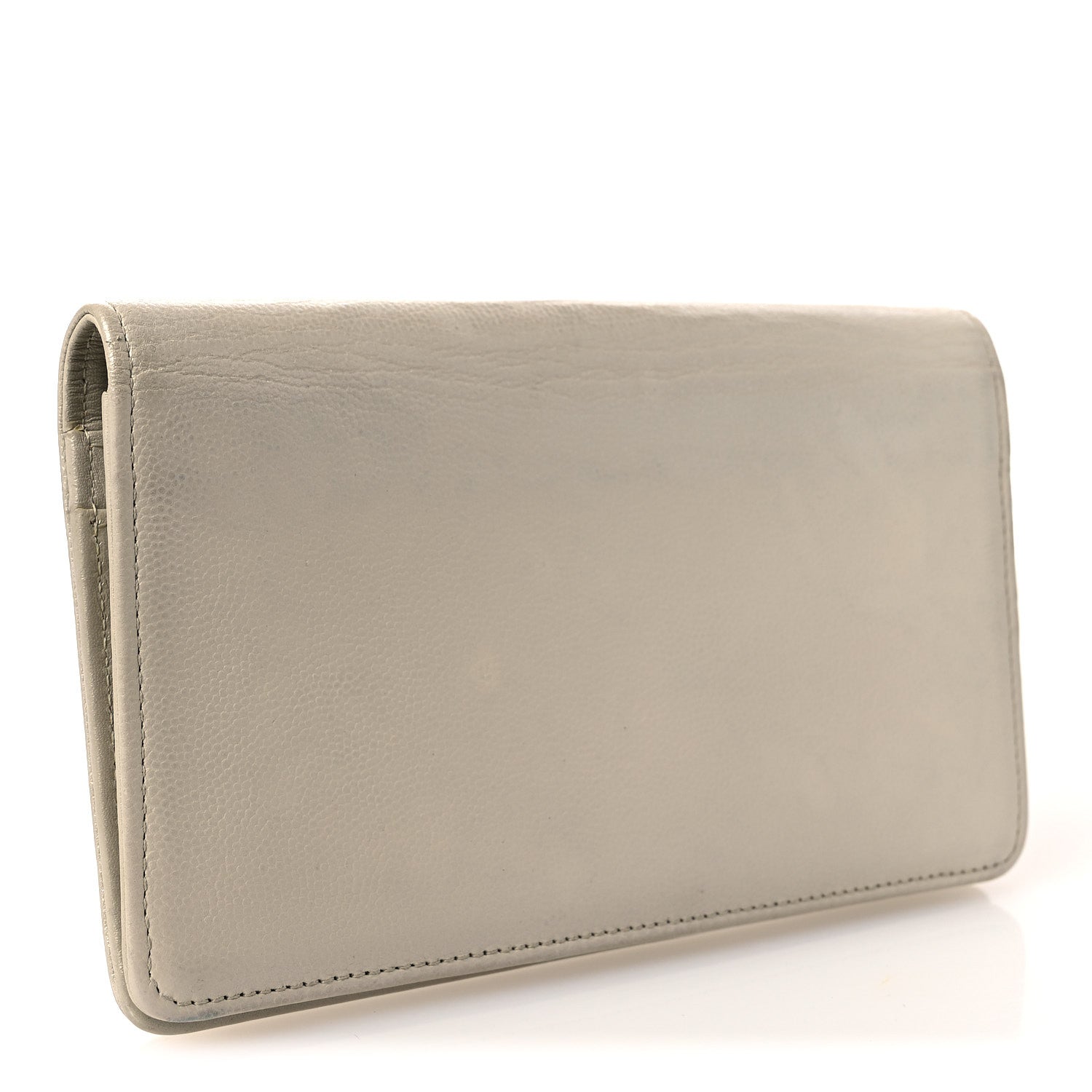 Chanel Caviar Sevruga Yen Wallet Silver 3 of 10