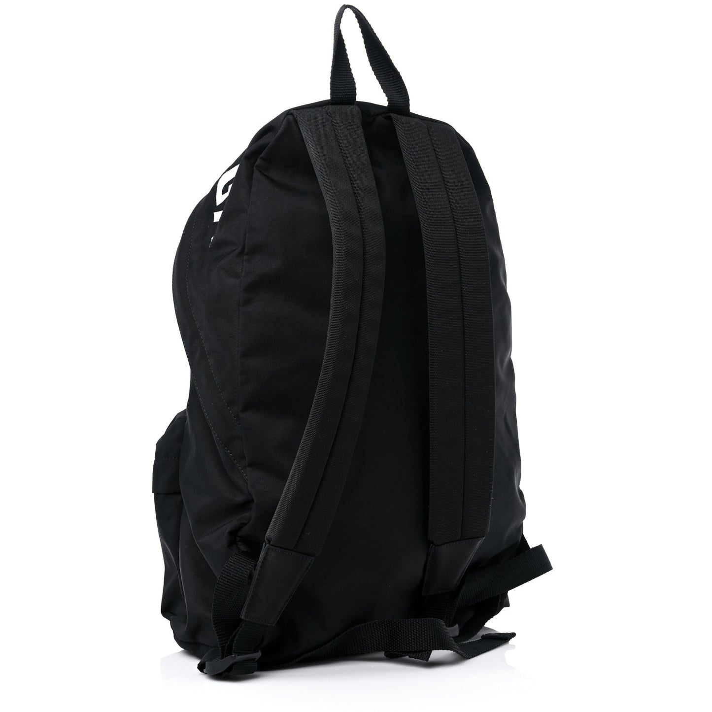 Sport Nylon Logo Embroidered Wheel Backpack Black White