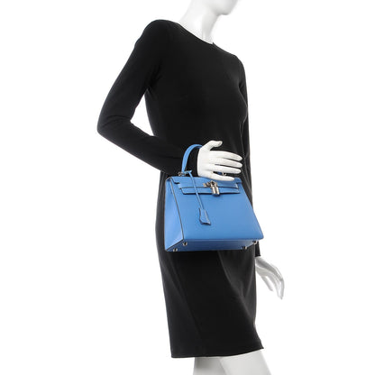Hermes Epsom Kelly Sellier 25 Bleu Paradis 3 of 39