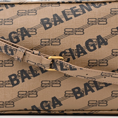 Balenciaga Coated Canvas BB Monogram Allover Logo Medium Signature Camera Bag Beige Brown Black 8 of 10