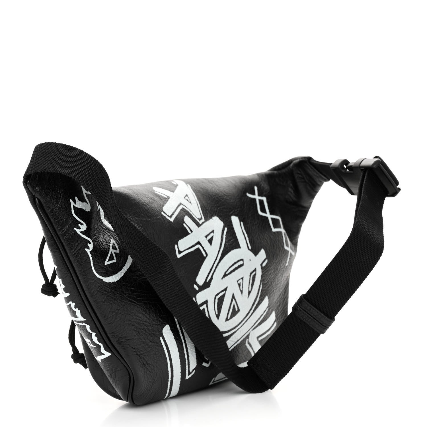 Balenciaga Agneau Arena Graffiti All Over Explorer Belt Bag Black White 3 of 10