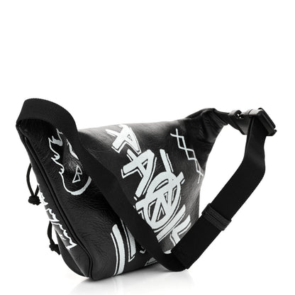 Balenciaga Agneau Arena Graffiti All Over Explorer Belt Bag Black White 3 of 10