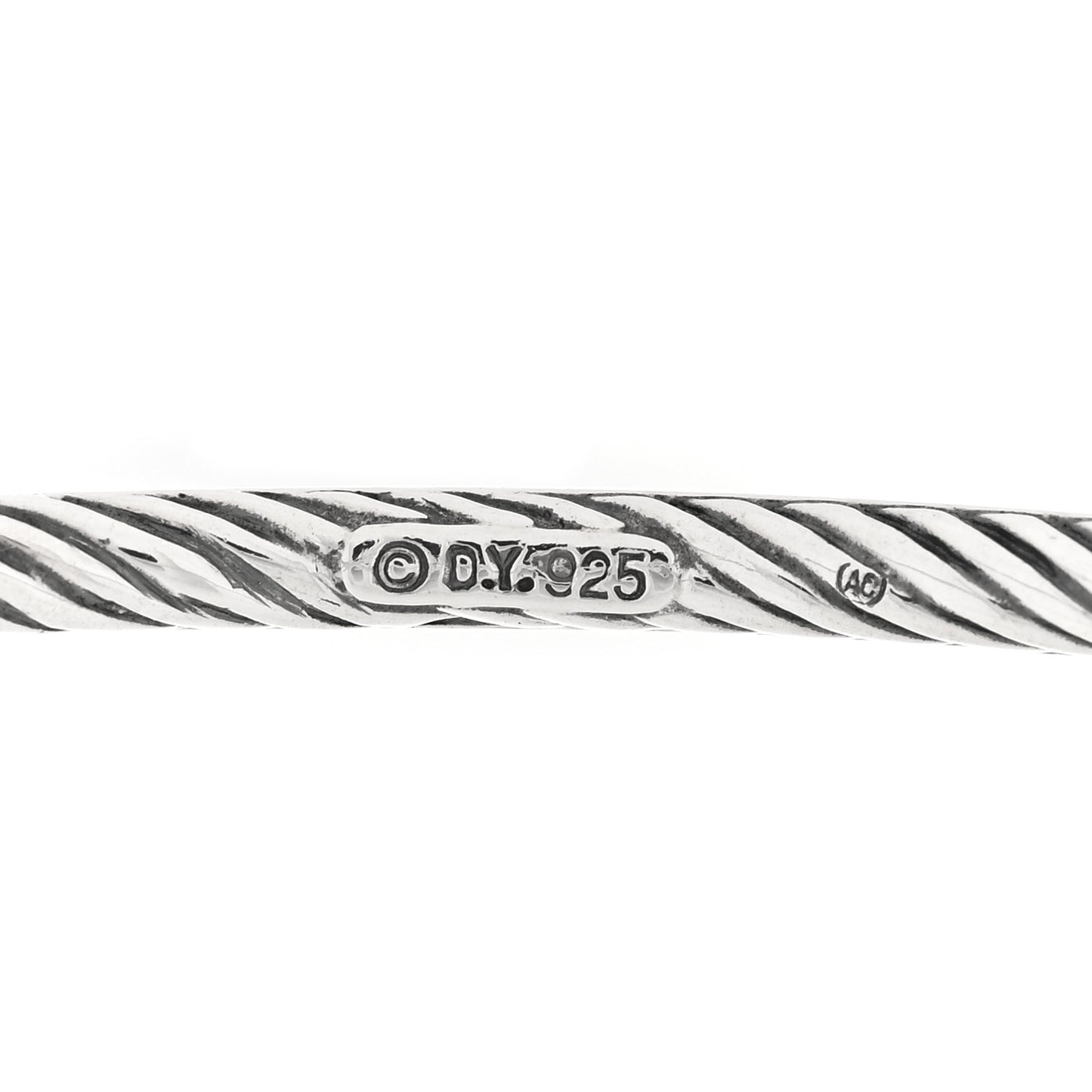 Sterling Silver Black Diamond Cable Bangle Bracelet